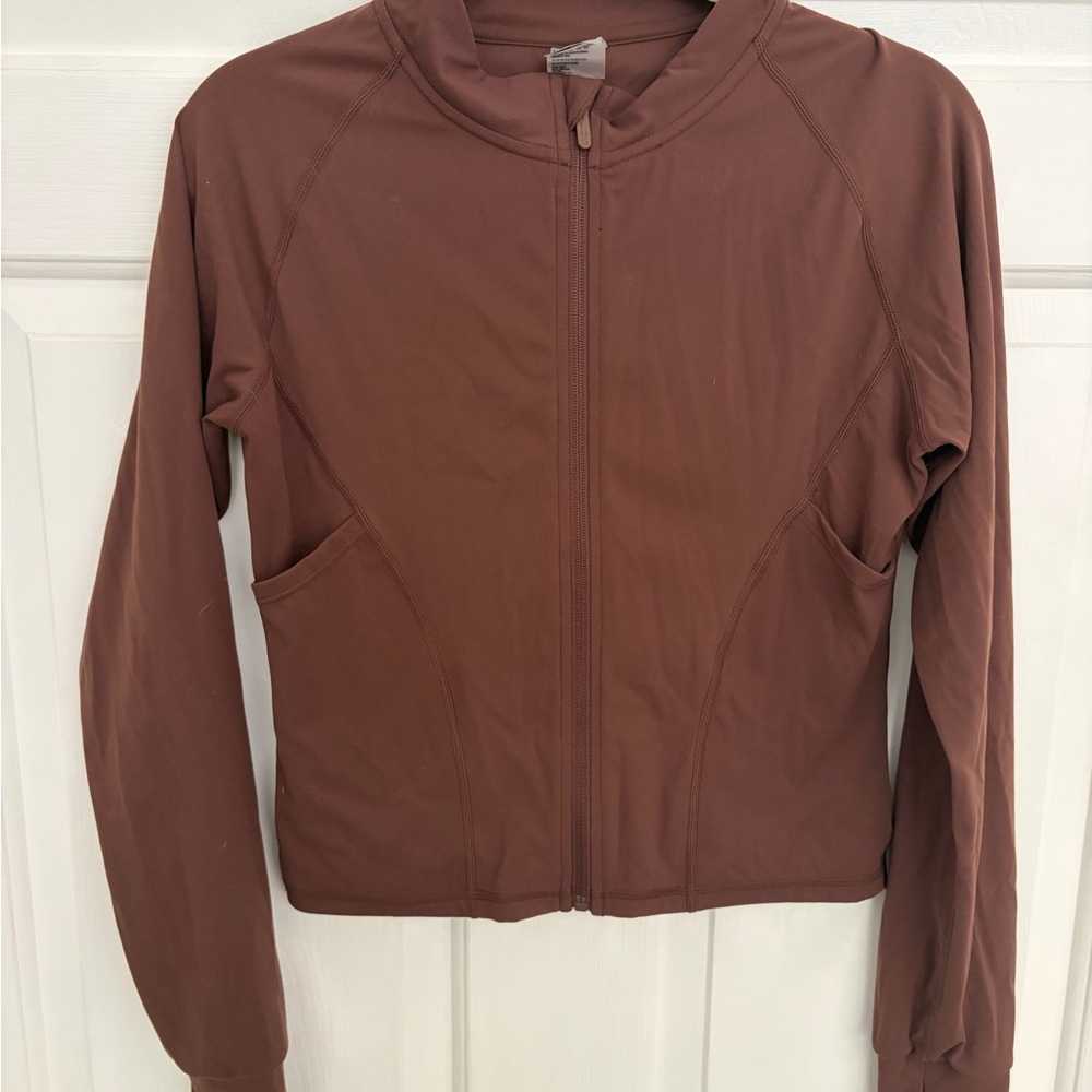 Cozy brown athleisure top